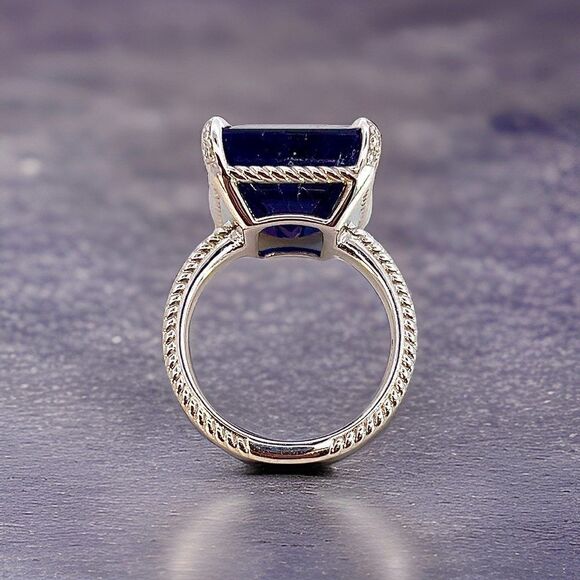 Natural Solitaire Sapphire Ring 6.5 14k W Gold 7 TCW Certified $3,150 310545 - Picture 13 of 15